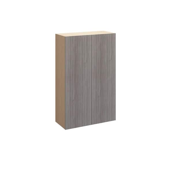 Kunal Kitchens Saratoga Slab 36 in. W x 42 in. H x 12 in. D in Greywood Plywood Assembled Wall Cabinet