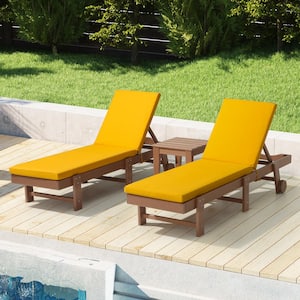 FadingFree (Set of 2) 23 in. x 30 in. x 2.5 in. Outdoor Patio Chaise Lounge Chair Cushion Set in Yellow
