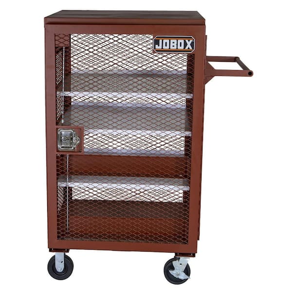 Crescent Jobox 43 in. W x 42 in. D x 38 in. H Heavy Duty Steel Mesh Storage Cabinet with 4 in. Casters