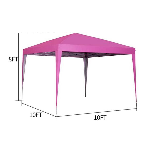 Jushua 10 ft. x 10 ft. Pink Canopy Flat 