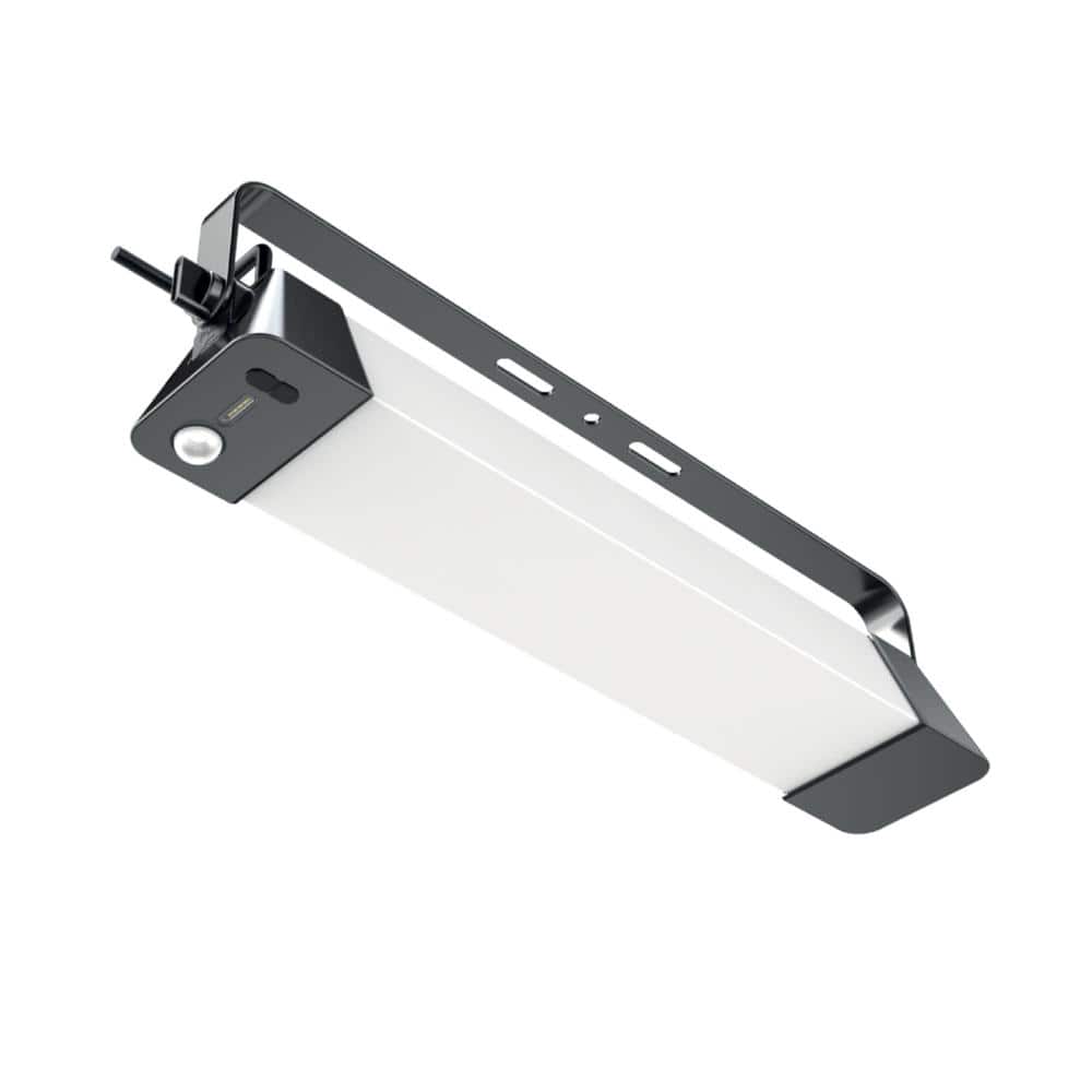 100-Watt Equivalent Integrated LED Black Motion Sensing Solar Powered Canop