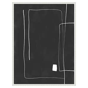 Black and White 36 by Elena Ristova 1-Piece Floater Frame Giclee Abstract Canvas Art Print 30 in. x 23 in.