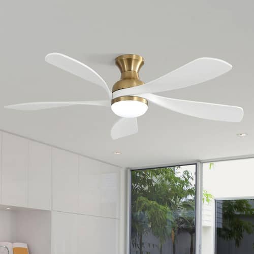 52 in. Smart Indoor Dimmable LED Gold Ceiling Fan with Light Kit and Remote/APP Control, 6-Speed Lighting