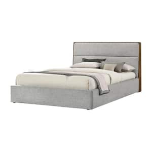 Brown Wood Frame King Panel Bed