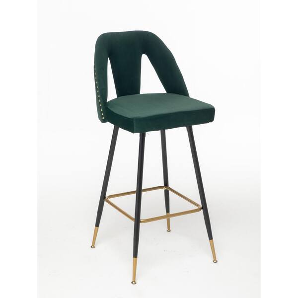 41 In Green High Back Metal Frame, Bar Stool With Backrest Set Of 2 Colombia