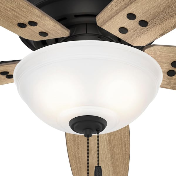 Hunter - Reveille 60 in. Indoor Matte Black Ceiling Fan with Light Kit Included