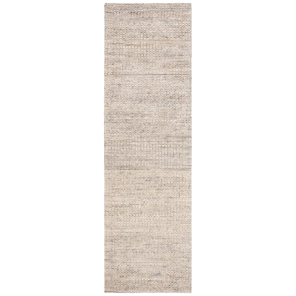 SAFAVIEH Marbella Light Gray 2 ft. x 6 ft. Striped Solid Color Runner Rug