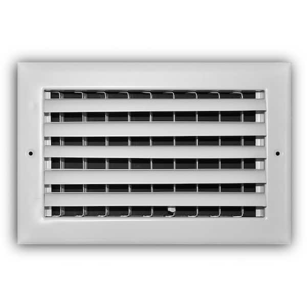 Everbilt 10 in. x 6 in. 1-Way Steel Adjustable Curved Blade Wall/Ceiling Register in White