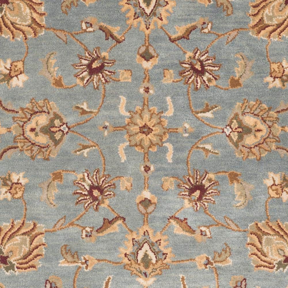 Handmade Blue and Beige Wool Tufted 5' x 7' Area Rug