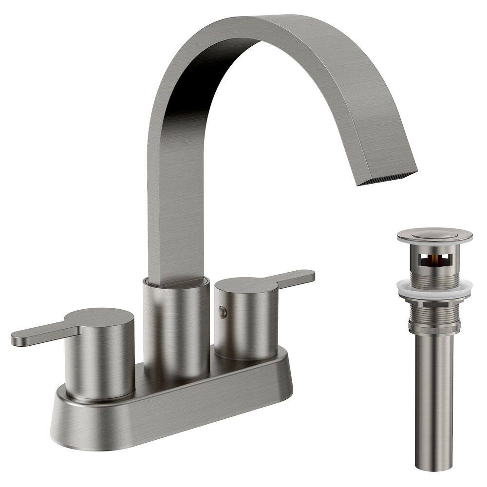 Waterfall 4 in. Centerset 2-Handle High Arc Swivel Bathroom Faucet 2 or 3-Hole 1.2 GPM in Chrome with Pop-Up Drain price history on PriceWatchPro