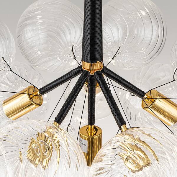 サイン付 Novelbright【Chandelier】 Y'INSP AURA BUBBLE 6-Light Gold and Black Nordic Bubble Cluster