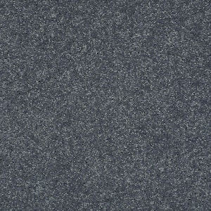 8 in. x 8 in. Texture Carpet Sample - Brave Soul II - Color Blue Reflection