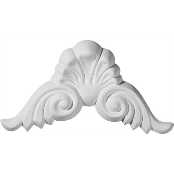 Ekena Millwork 9 in. x 4-3/4 in. x 1-1/8 in. Bordeaux Shell Center with ...