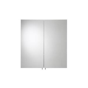 Dawley 24 in. W x 26 in. H Rectangular White Steel Recessed/Surface Mount Double Door Medicine Cabinet with Mirror