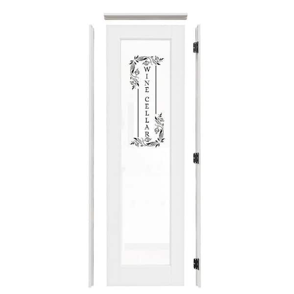 24 in. x 80 in. Left Hand 1-Lite Clear Glass White Solid Core Assembly Required Single Interior Door with Jamb