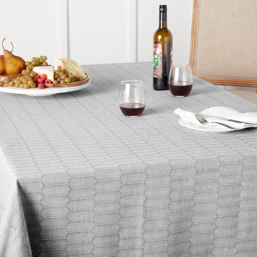 Charcoal Grey Cotton Rectangular Tablecloth, 60"x102"