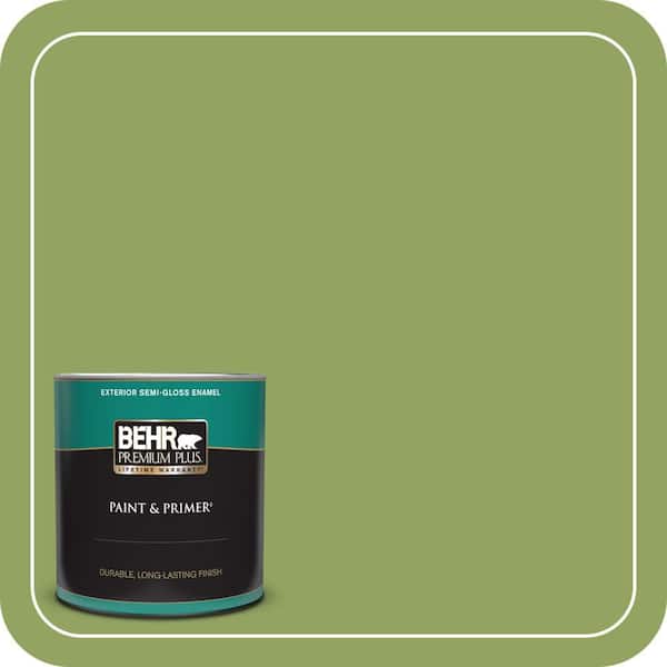BEHR PREMIUM PLUS 1 qt. #PPU10-04 New Bamboo Semi-Gloss Enamel Exterior Paint & Primer