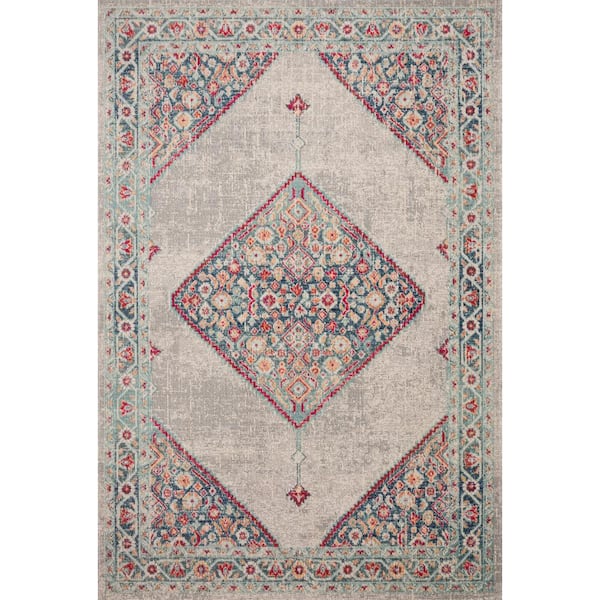 LOLOI II Nour Stone/Multi 9 ft. x 13 ft. 3 in. Transitional Polypropylene Area Rug