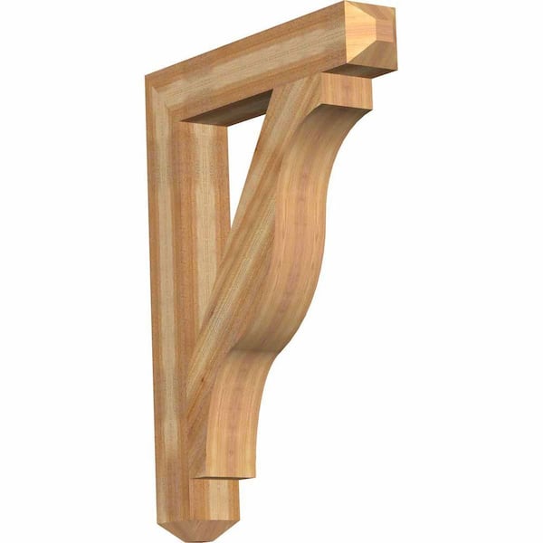 Ekena Millwork 6 in. x 48 in. x 36 in. Western Red Cedar Funston Craftsman Rough Sawn Bracket
