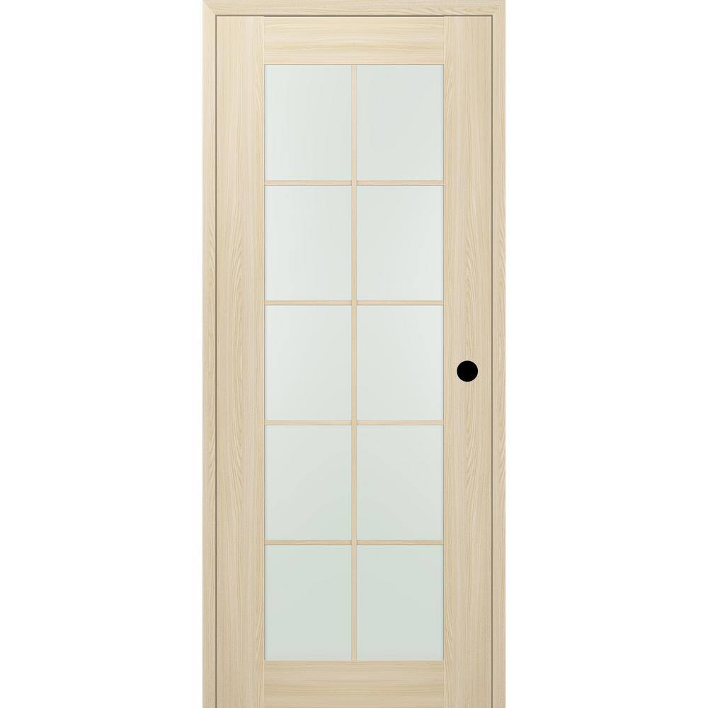 Loire Ash 36" x 80" Frosted Glass Paneled Interior Door