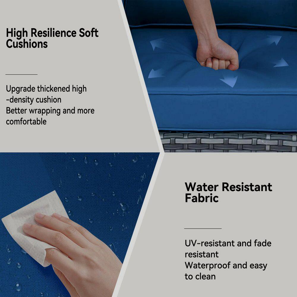 Close-up of thick, water-resistant cushion material on a chair.