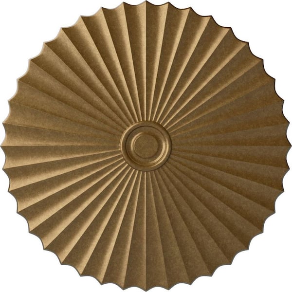 Ekena Millwork 2 in. x 47-5/8 in. x 47-5/8 in. Polyurethane Shakuras Ceiling Medallion, Pale Gold