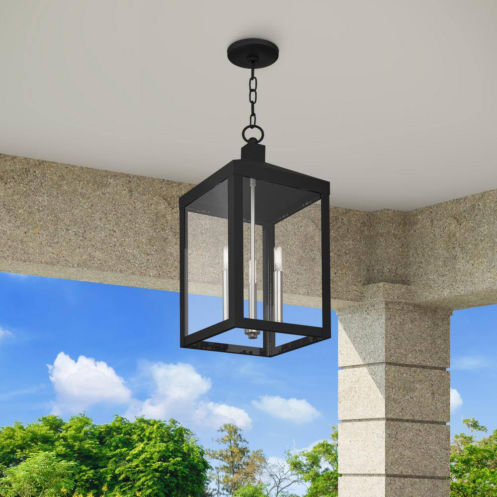 Nyack Modern Black Nickel 3-Light Indoor/Outdoor LED Pendant