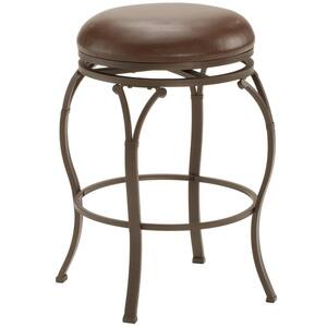 Lekeview 30 in. Brown Backless Bar Stool