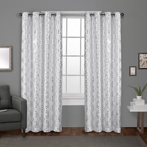 Modo Winter White Ogee Light Filtering Grommet Top Curtain, 54 in. W x 108 in. L (Set of 2)