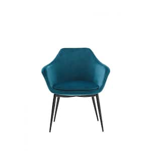 Valerie Teal Fabric Cushioned Arm Chair