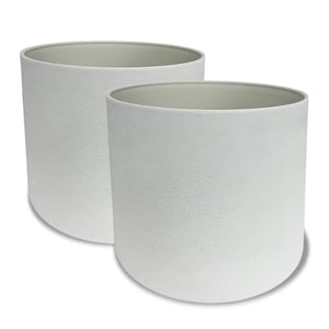 Acerra 13 in. x 11.5 in. H Cylinder Plastic Planter, White (2-Pack)