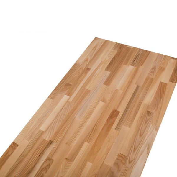 HARDWOOD REFLECTIONS 10 ft. L x 25 in. D Unfinished Ash Butcher Block Standard Countertop with Square Edge