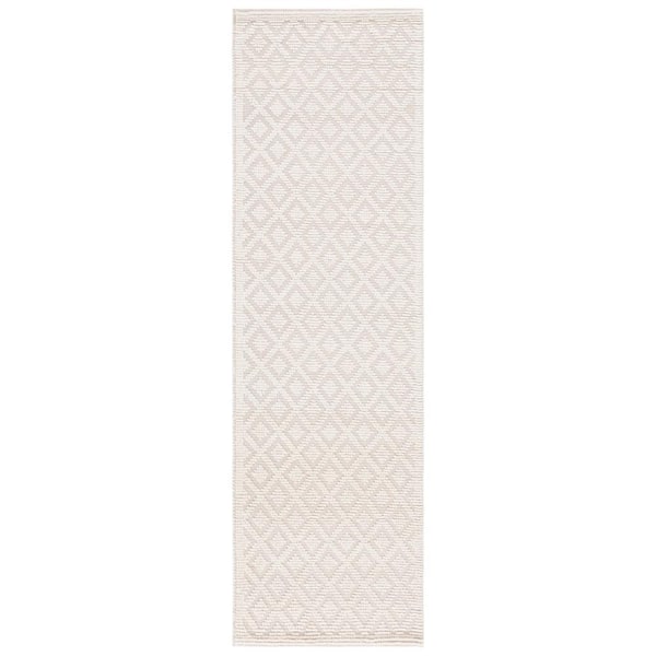 SAFAVIEH Martha Stewart Ivory 2 ft. x 8 ft. Diamond High-Low Runner Rug
