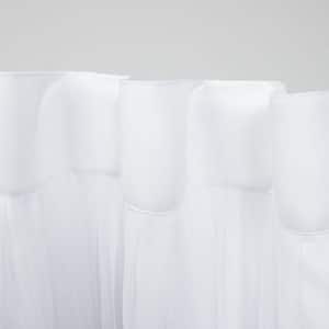 Catarina Winter White Solid Lined Room Darkening Hidden Tab / Rod Pocket Curtain, 52 in. W x 63 in. L (Set of 2)