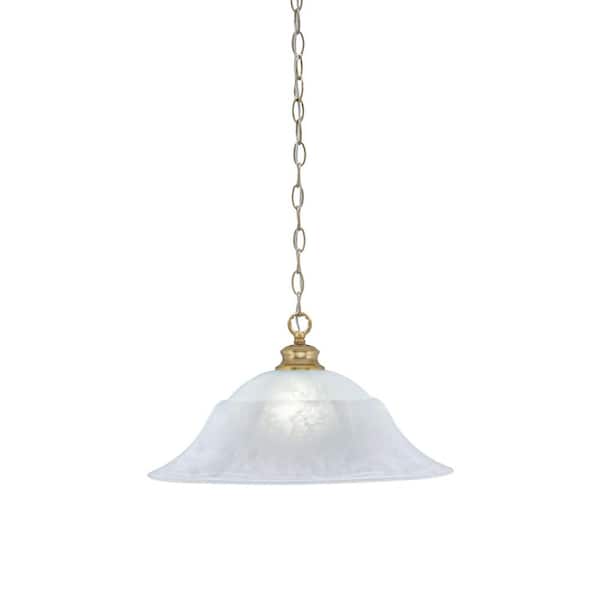 Unbranded Peabody 60-Watt 1-Light New Age Brass Shaded Mini Pendant Light with Glass Shade