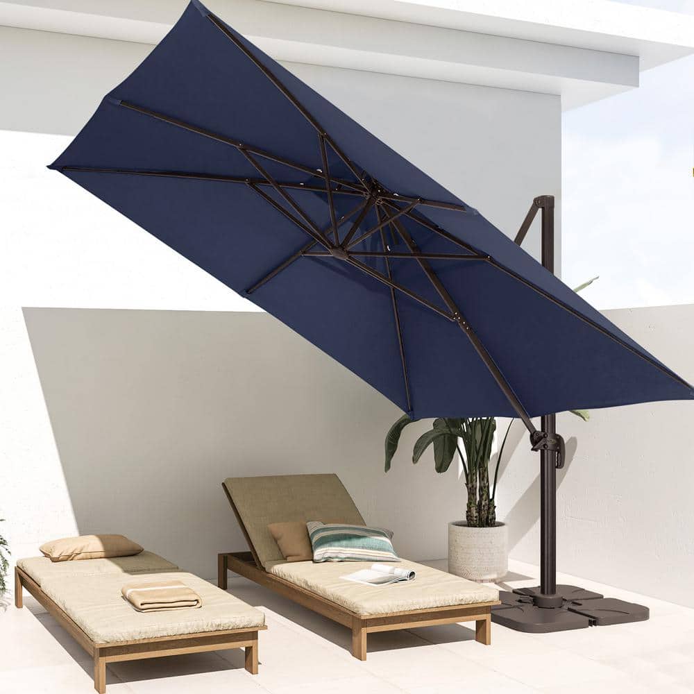 SunShade Deluxe 10 ft. Square Cantilever Umbrella with Cover Heavy-Duty 360° Rotation Patio Umbrella in Navy price history on PriceWatchPro