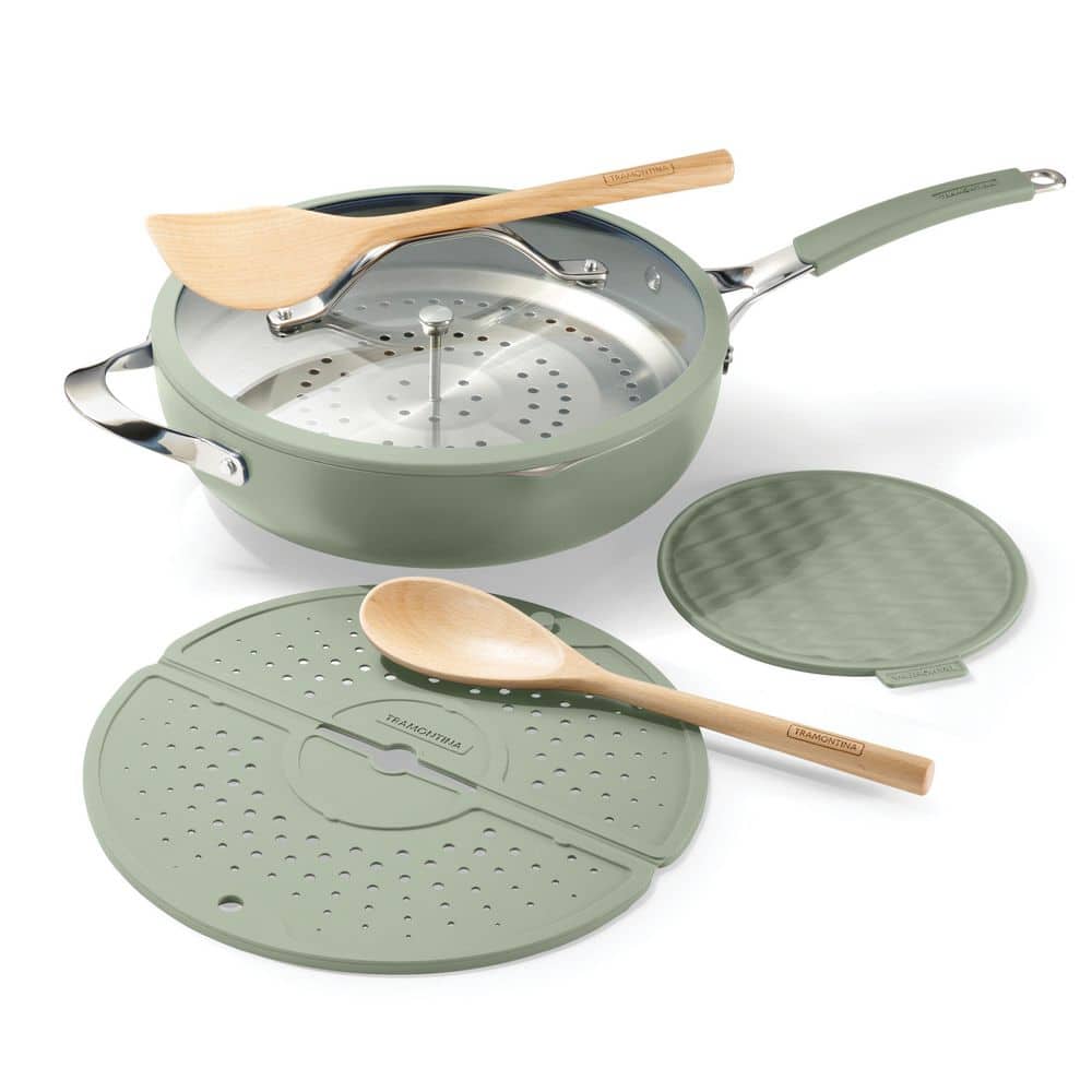 Vue All-in-One Plus 10 in. Aluminum Nonstick 7-Piece Pan Set in Green price history on PriceWatchPro