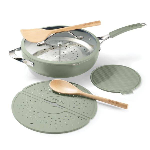 Vue All-in-One Plus 10 in. Aluminum Nonstick 7-Piece Pan Set in Green