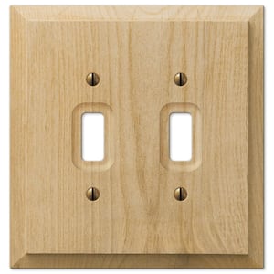 Cabin 2-Gang Unfinished Toggle Wood Wall Plate