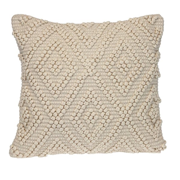 Transitional Geometric Off-White 20 in. x 20 in. Pillow