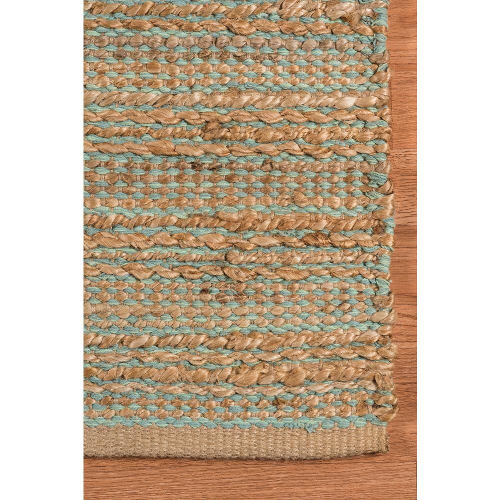 Hand-Woven Aqua Wool 8' x 10' Reversible Area Rug