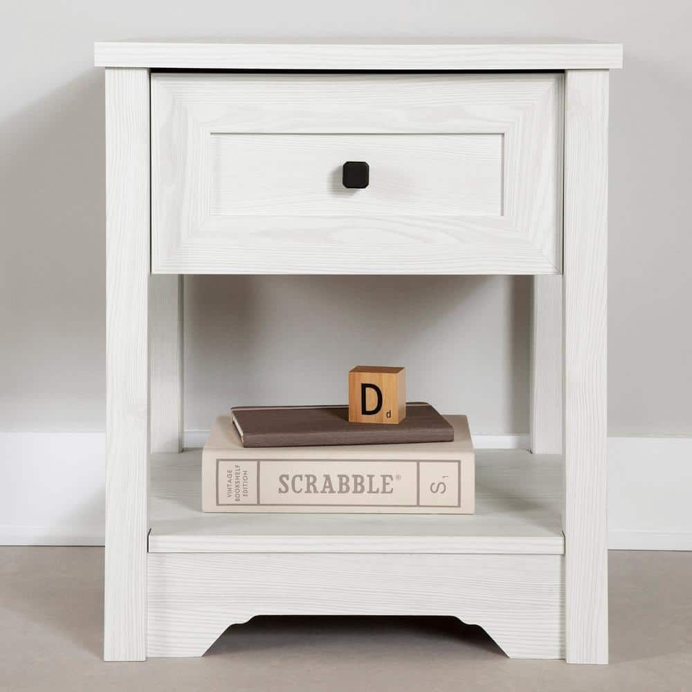 White Pine Farmhouse Nightstand with Shaker-Style Drawer