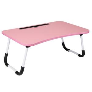 23 in. W Freestanding Lap Desk with Fold-Up Legs, Pink