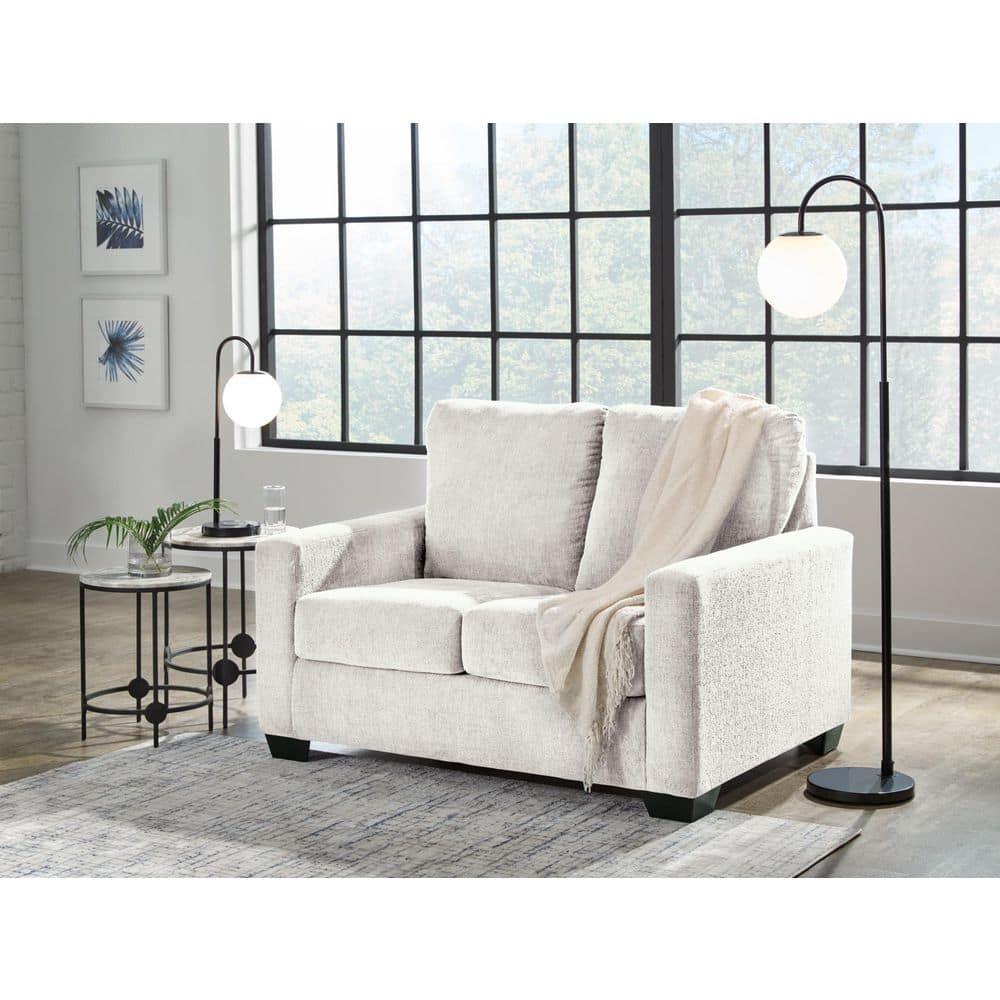 Rannis 54 in White Polyester Twin Size Sofa Bed
