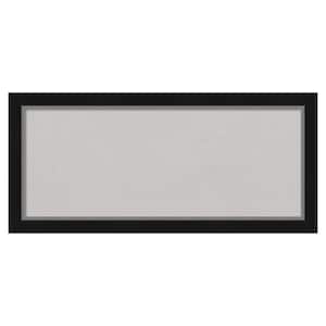 Eva Black Silver Narrow Framed Grey Corkboard 33 in. x 15 in Bulletin Board Memo Board