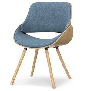 Malden Denim Blue Bentwood dining Chair with Wood Back in Light Wood