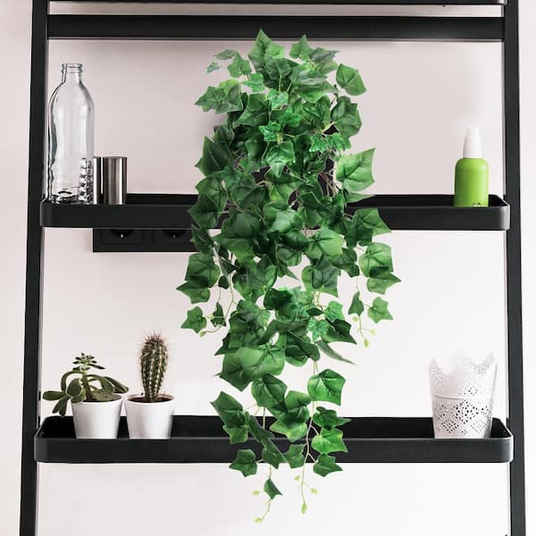LIVING LUXURY 32 in. Artificial English Ivy Leaf Vine Hanging Plant Greenery Foliage Bush