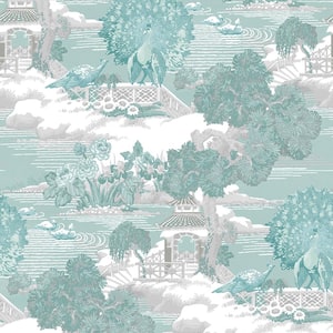 Edo Toile Mint Wallpaper