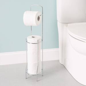 Freestanding Toilet Paper Holder and Dispenser in Chrome