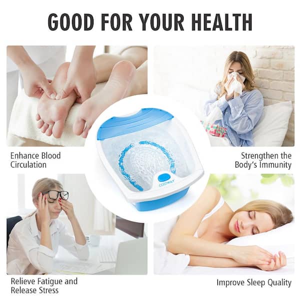 Basicwise Foot Massage Spa Bath Bucket with Cover